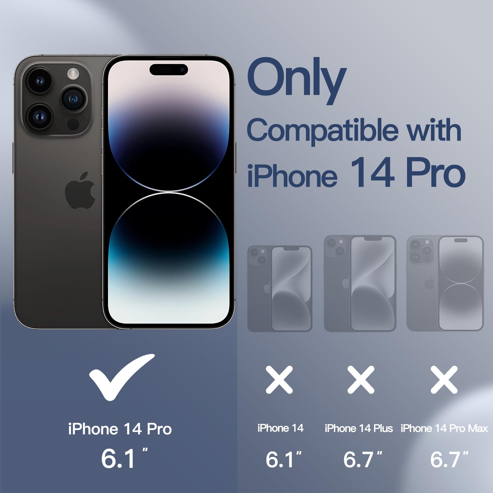 Jetech Silicone Case For Iphone 14 Pro 6.1 Inch, Silky Soft Touch Full Body Protective Phone Case, Shockproof Cover With Microfi